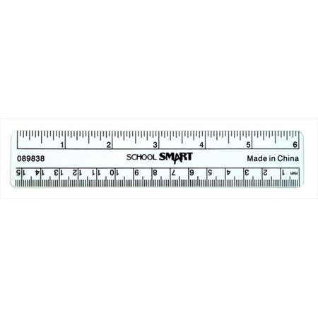 SCHOOL SMART School Smart 089838 Flexible Transparent Plastic See-Through Ruler - Inch And Metric; 6 In. L; Clear 89838